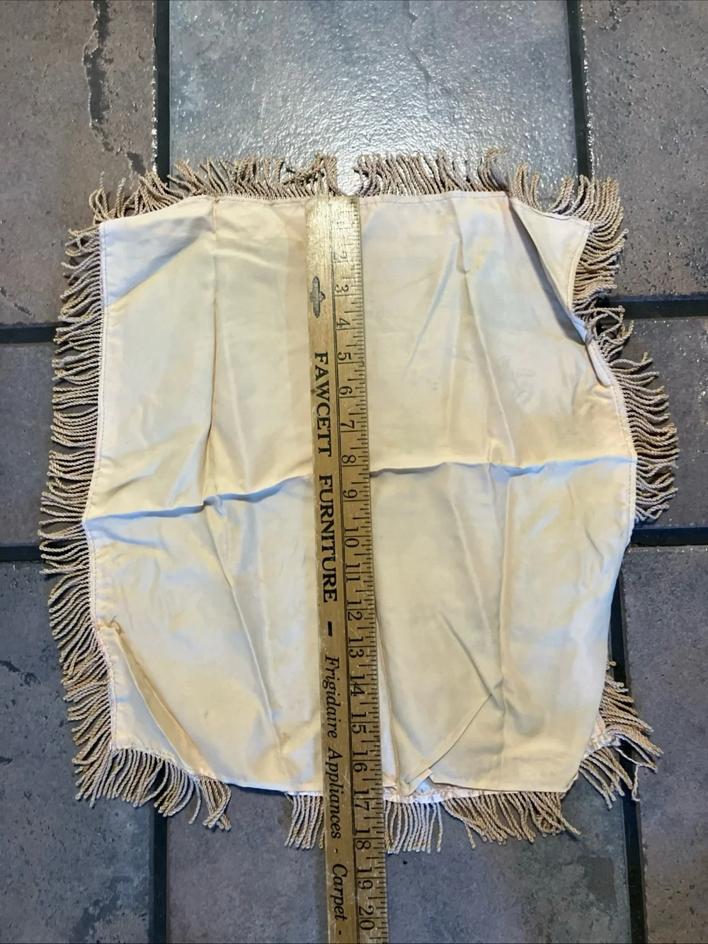 Vintage Plymouth Souvenir Fringe pillow case- Pink, Blue, Cream